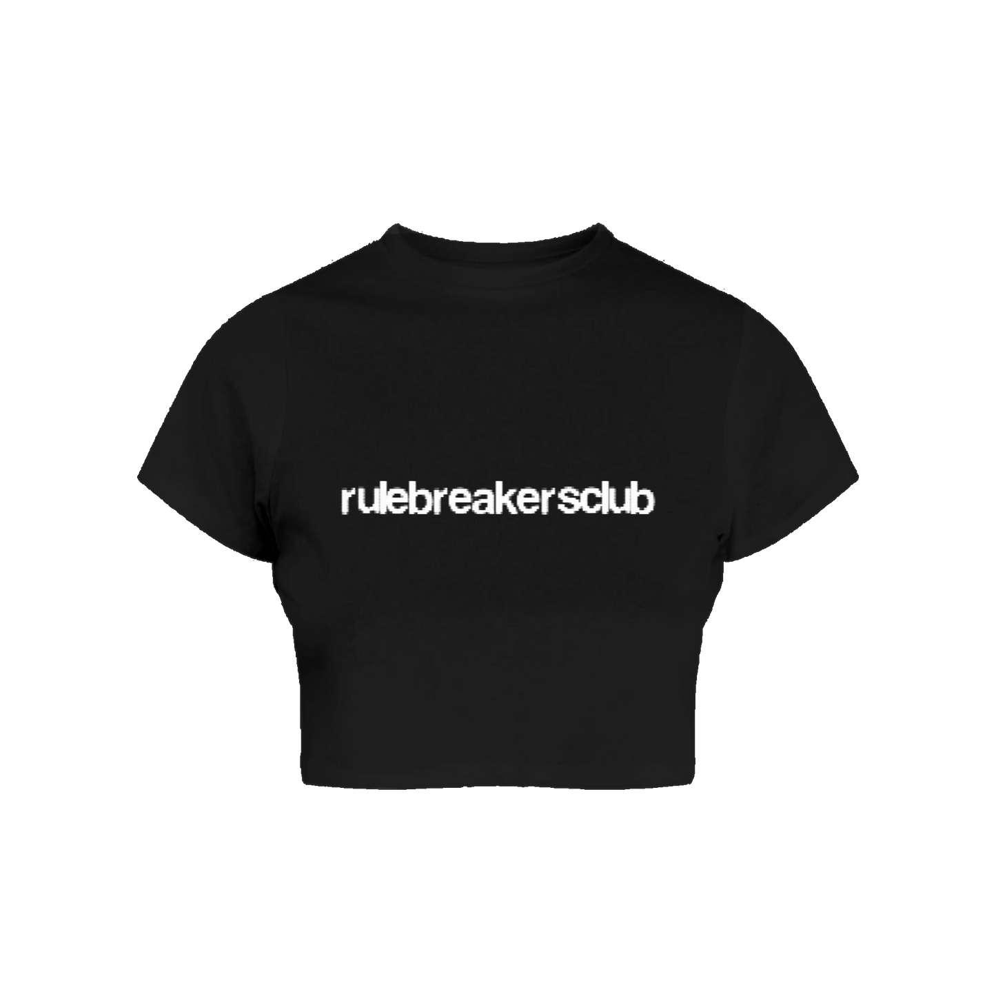 Black Blurred Logo Crop Top