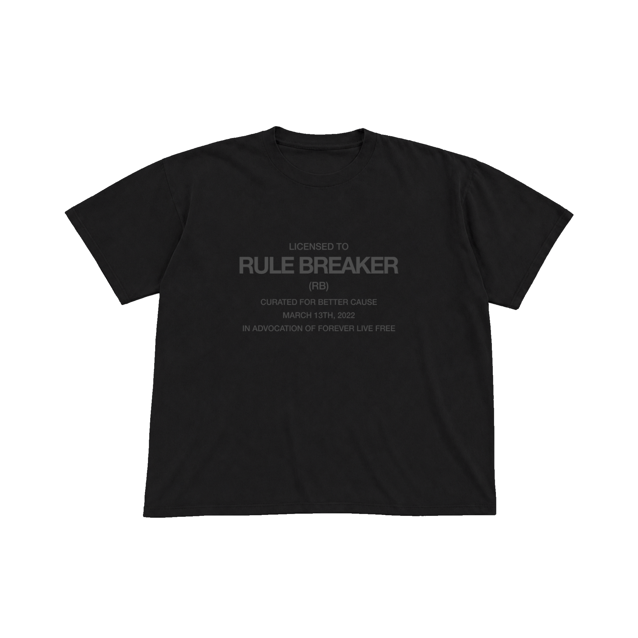 RB LICENSE TEE (TRIPLE BLACK)